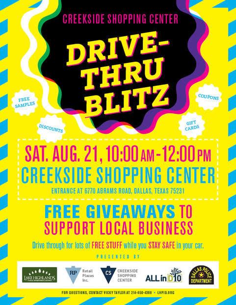 Drive Thru Blitz first of its kind at Creekside Shopping Center this weekend